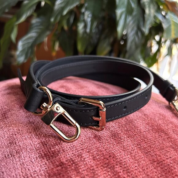 New Black Vachetta Leather Replacement Speedy Handbag Shoulder Strap - Picture 4 of 5